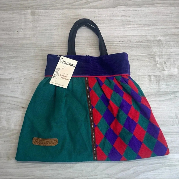 Pauline Poluschka One of a Kind Handbag Vintage Corduroy Fabric Vintage Purse - Picture 2 of 12